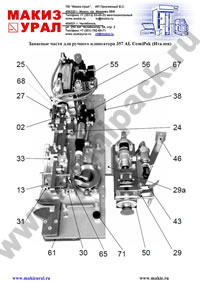 Запасные части для ручного клипсатора 357 AL ComiPak (Италия)